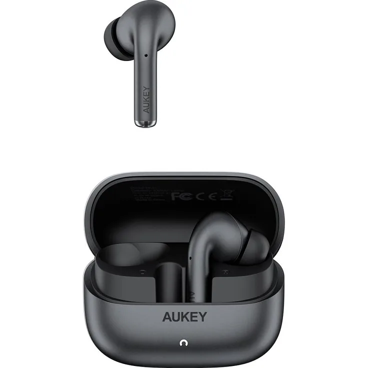 Aukey BEYOND ANC PRO, Kabellose Earbuds mit adaptiver Geräuschunterdrückung (40 dB), 25 Stunden Akkulaufzeit, Schwarz