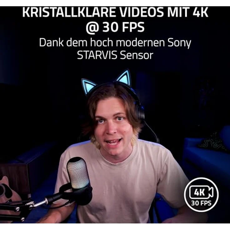 Razer Kiyo V2 Webcam, 4K @ 30 FPS, KI-Autofokus, HDR, ultra-weitwinkel, automatische Belichtung und Weißabgleich, schwarz – Bild 2