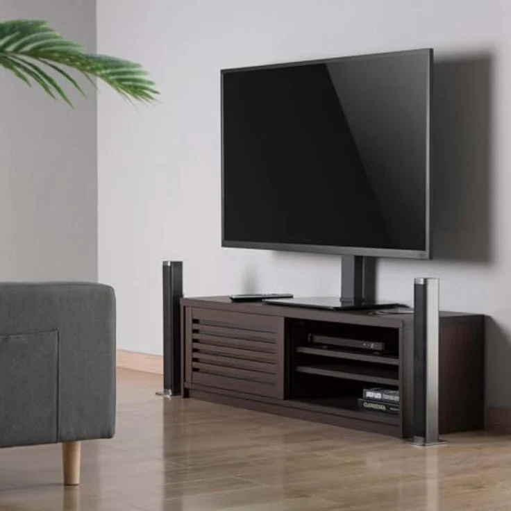 NEDIS Fester TV-Ständer - 37-70" - max. 40 kg - Einstellbare voreingestellte Höhen - Gehärtetes Glas/Stahl - Schwarz – Bild 4