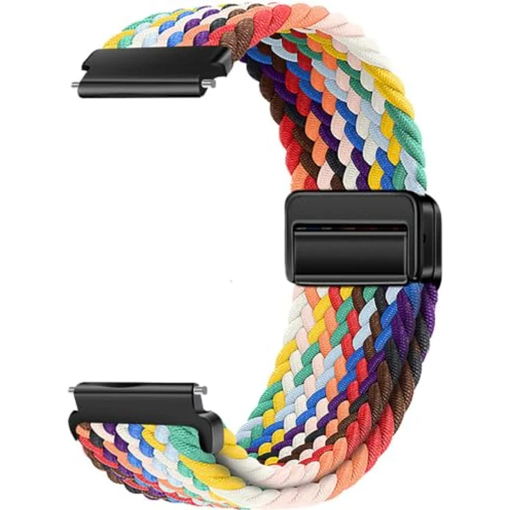 GIOPUEY Geflochtenes Nylon Armband für Huawei Watch GT 6/GT 5 41mm, elastisches unisex Ersatzarmband - Colourful-B – Bild 1