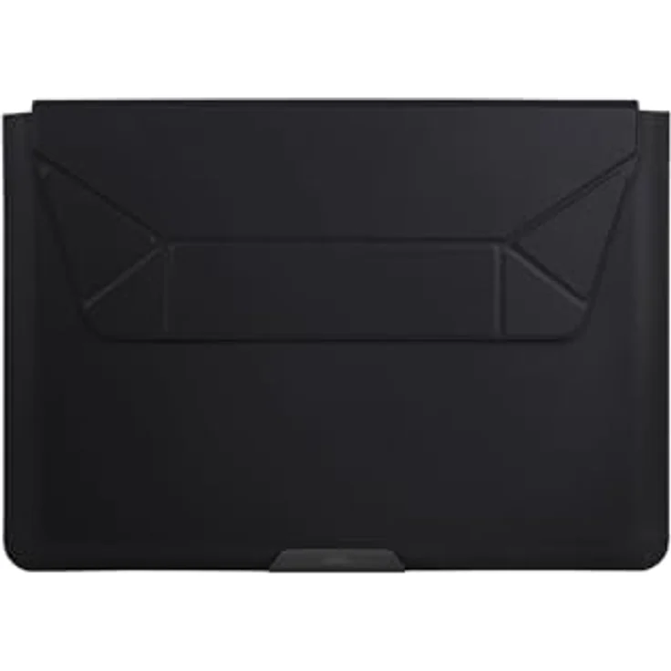 Uniq etui Oslo Laptop Sleeve 14", spritzwasserfeste vegane Lederhülle, Schwarz, mit Magnetverschluss und Ständerfunktion – Bild 1