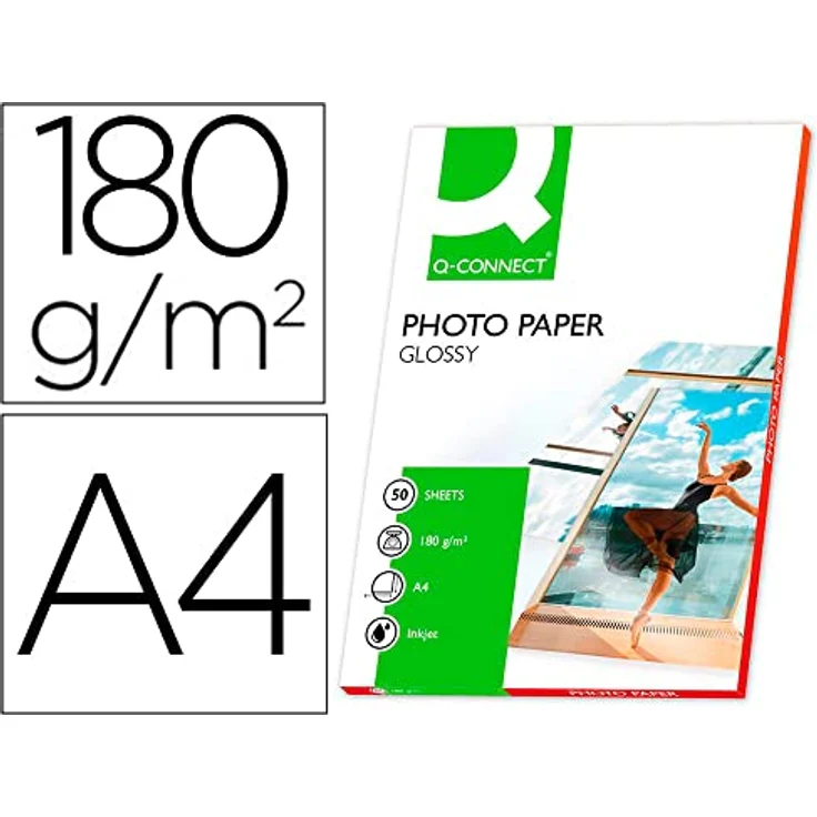 Q Connect 180 gsm A4 Hochglanz-Fotopapier (50 Stück) – Bild 3