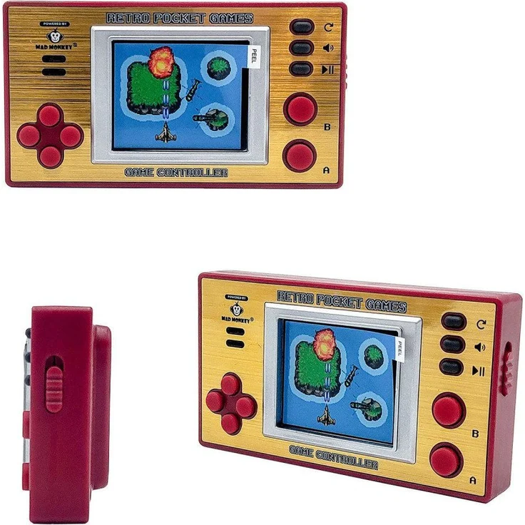 Mad Monkey Retrokonsole Retro Arcade Games, leicht und kompakt, 46 g, blau