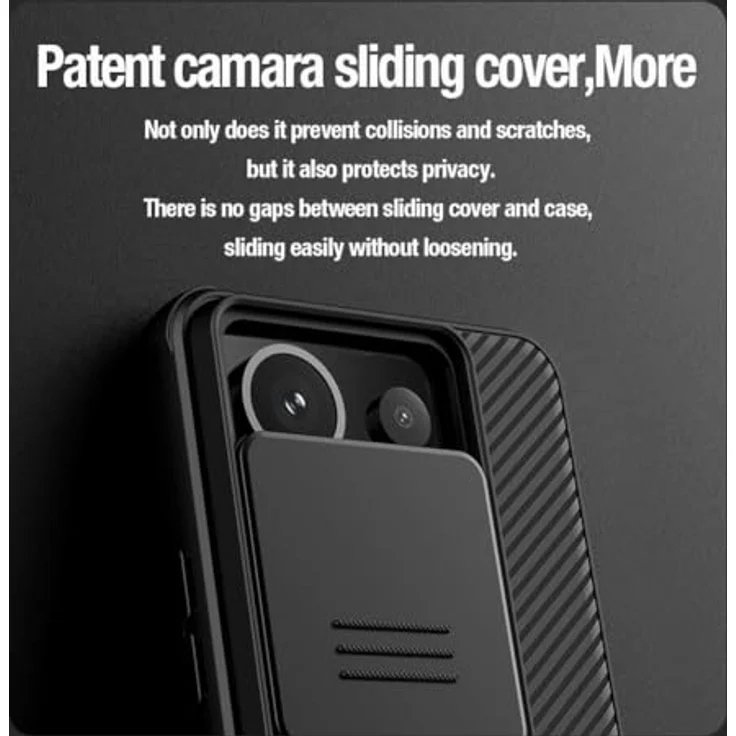 Nillkin CamShield Pro Slider-Kamera-Schutzhülle für Xiaomi Redmi Note 13 Pro (16,7 cm), doppelschichtiger Schutz in Schwarz – Bild 5