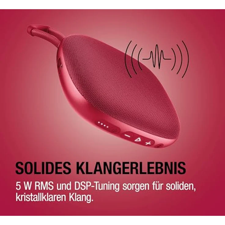 Fresh n Rebel Bold S3, 5 W Bluetooth Lautsprecher mit IPX6 Schutz, Laufzeit bis 15 h, Berry Red – Bild 5