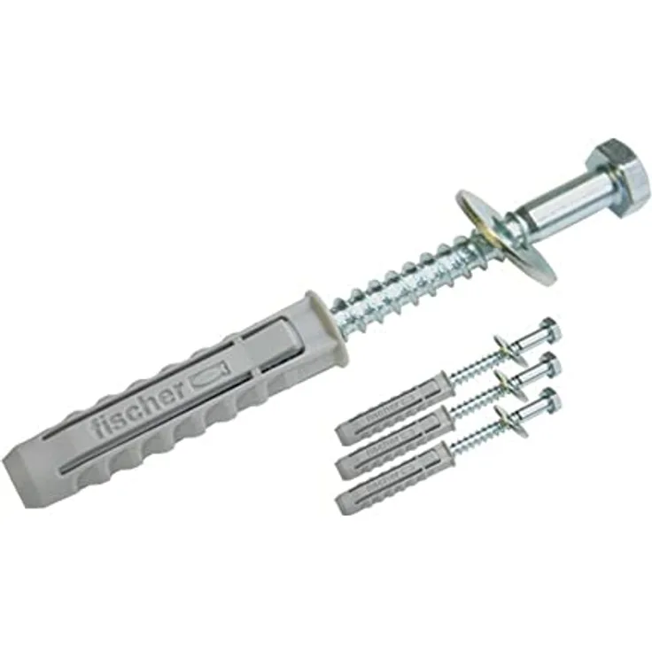 Premium X Schraubensatz für Wandmontage 4X Schraube 8x80mm Fischer Dübel Ø 12mm U-Scheibe Wand-Befestigung SAT-Halterung