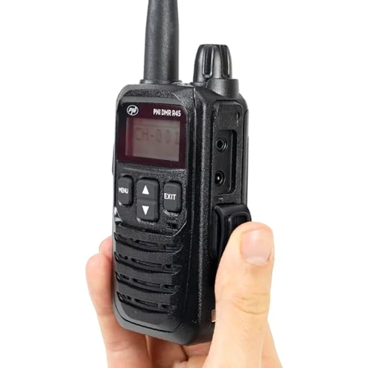 PNI DMR R45, Tragbarer Radiosender mit 16 digitalen und 99 analogen Kanälen, Sprachaufzeichnungsfunktion, Li-Ion 2000 mAh Akku, Dual-Mode 446 MHz – Bild 5