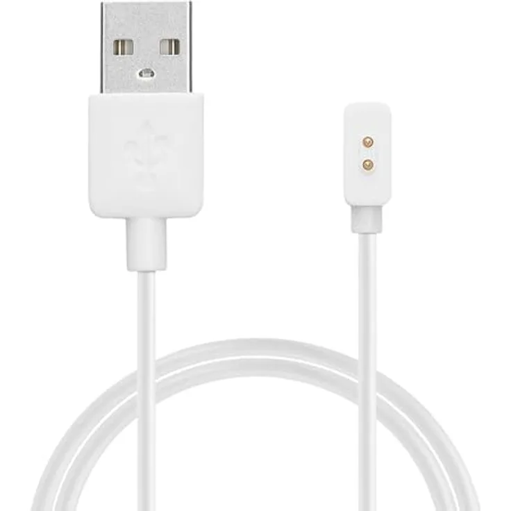 kwmobile USB Kabel Charger kompatibel mit Xiaomi Redmi Watch 4 / Watch 3 Active/Watch 3 Lite Ladekabel - Smart Watch Ersatzkabel - Fitnesstracker Aufladekabel in Weiß