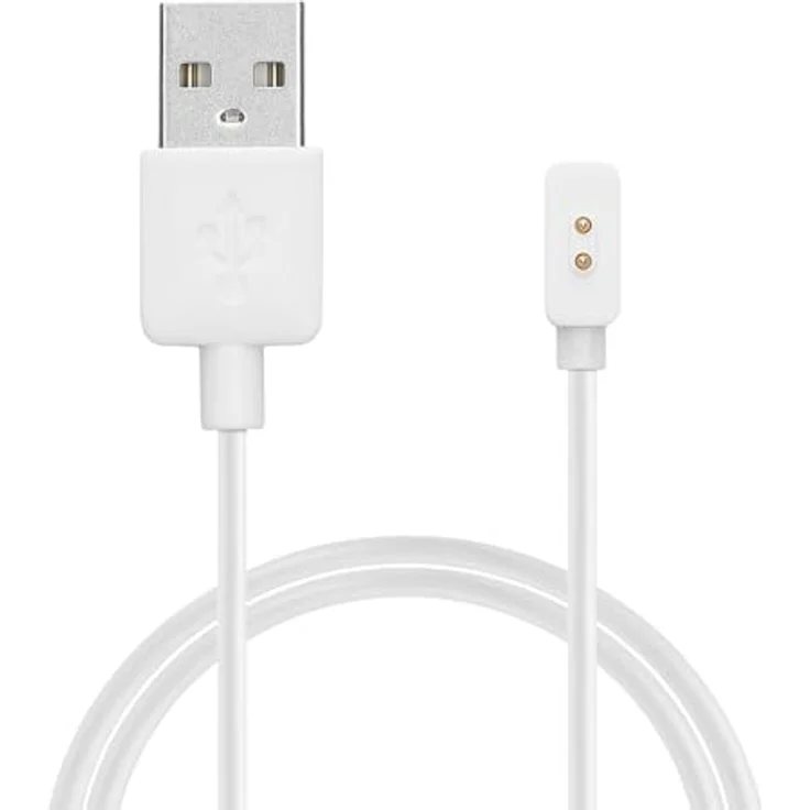 kwmobile USB Kabel Charger kompatibel mit Xiaomi Redmi Watch 4 / Watch 3 Active/Watch 3 Lite Ladekabel - Smart Watch Ersatzkabel - Fitnesstracker Aufladekabel in Weiß – Bild 1