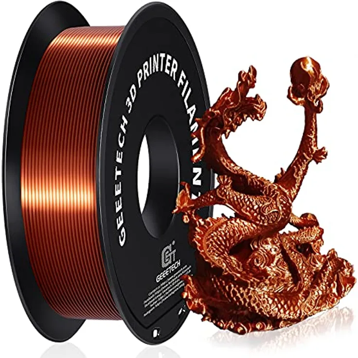 GEEETECH PLA Filament 1.75mm Silk Copper, 3D Drucker Filament, 1kg Spule, umweltfreundlich und hohe Präzision