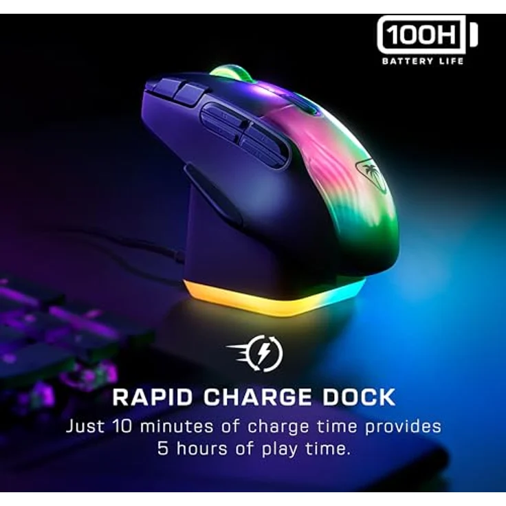 Turtle Beach Kone XP Air Gaming-Maus, Bluetooth, optischer Sensor 19K DPI, bis zu 100-Stunden-Akku - Schwarz – Bild 5