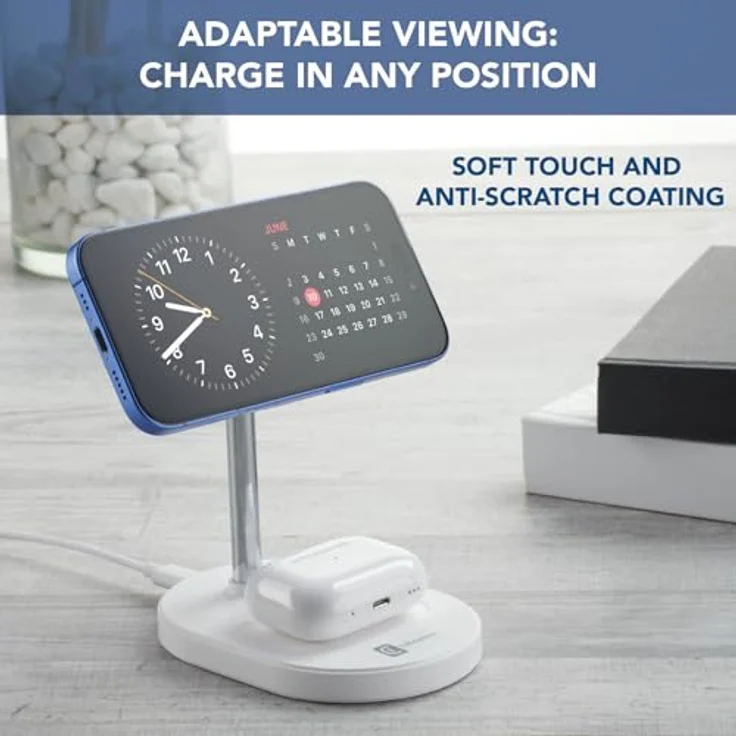 Cellularline MAG Duo, 2in1 Magnetische Wireless-Ladestation mit Qi2-Zertifizierung, Bis zu 15W für Smartphones und 5W für Kopfhörer, Vertikal und Horizontal, Elegantes Design – Bild 5