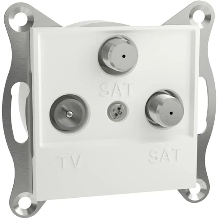 Schneider Electric Asfora TV-SAT-Enddose, 1dB, Unterputz, Weiß (RAL 9003), IEC+F-Anschlüsse – Bild 2