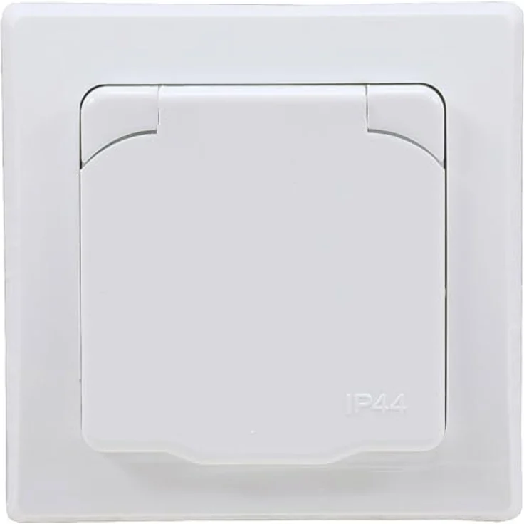 ChiliTec Gartensteckdose DE-LPHI, wassergeschützt IP44 mit Klapp-Deckel, weiß, für Längs- und Quermontage – Bild 2