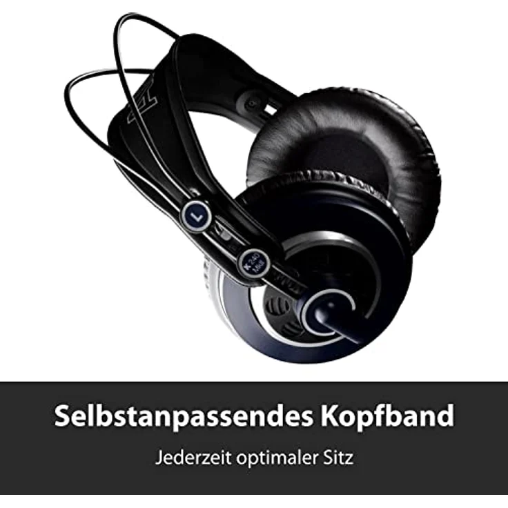 AKG K240 MKII Professioneller halboffener Over-Ear-Studiokopfhörer, selbstjustierender Kopfbügel, Hochleistungsdesign, 3mm und 1/4"-Adapter - Schwarz und Blau – Bild 5