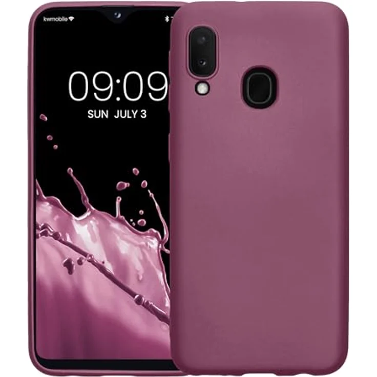 kwmobile Samsung Galaxy A20e Hülle - Silikon Schutzhülle metallisch schimmernd - Handyhülle Metallic Lavendel – Bild 5