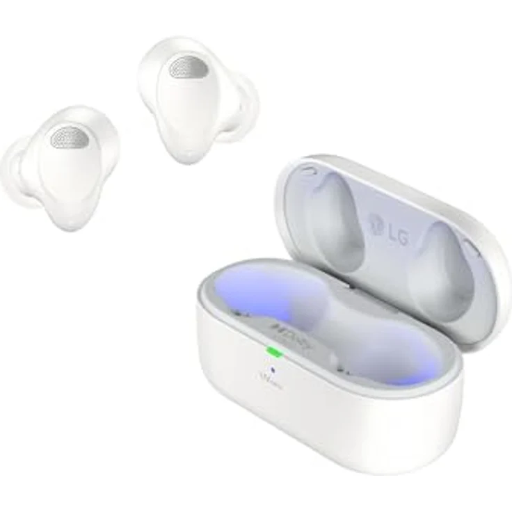 LG Tone Free T90S In-Ear Bluetooth Kopfhörer mit Dolby Atmos-Sound, Meridian-Technologie, ANC (Active Noise Cancellation) & UVnano+, Weiß – Bild 2
