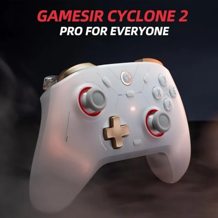 GameSir Cyclone2 TMR Controller pc TMR Hall Stick Gamepad mit dualem Hall Trigger/Micro Trigger Gaming Controller für Switch, Android, iOS und PC Verkabelt/Drahtlos/2.4G mit Makrotasten Weiß – Bild 2
