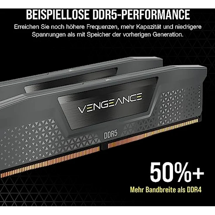 CORSAIR Vengeance DDR5 RAM 64GB (2x32GB) 6000MHz CL30 AMD Expo iCUE Kompatibel Computer Speicher - Grau (CMK64GX5M2B6000Z30) – Bild 3