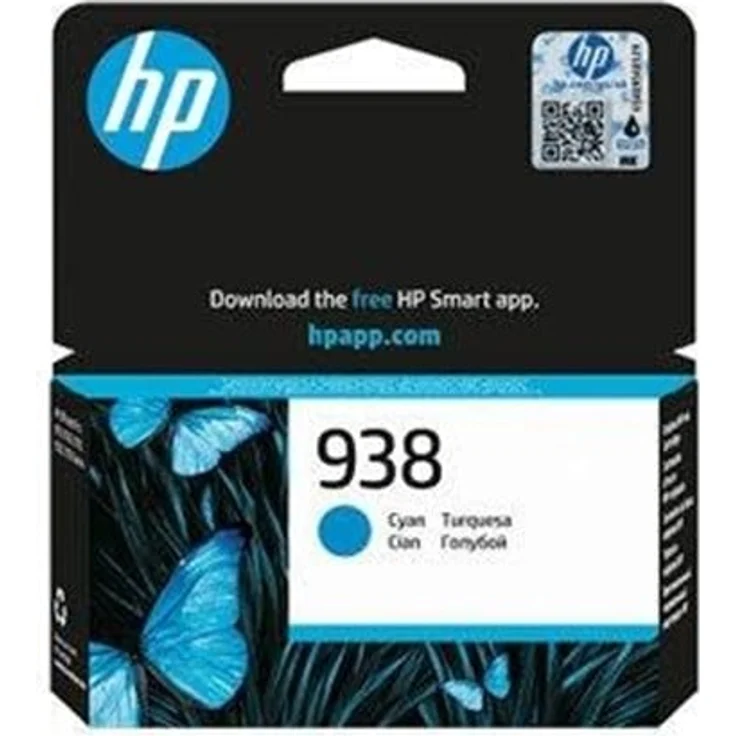 HP 938, originale Cyan Druckerpatrone, 10 ml für Officejet Pro 9110b, 9120, 9130, 9720E, 9730e