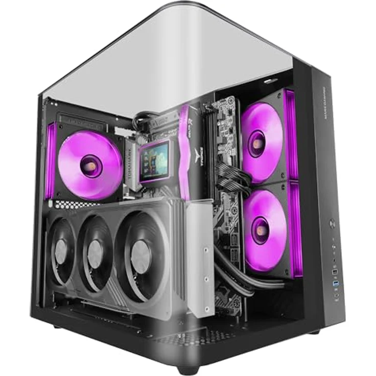 Mars Gaming MC INFINIOLITE ATX-Gehäuse, gehärtetes Glas mit doppelter Glaskammer, schwarz – Bild 1