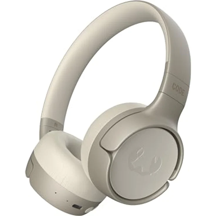 Fresh 'n Rebel Code Fuse, Bluetooth-Kopfhörer on-Ear, kabellos, 30 Stunden Spielzeit, mit Mikrofon und Sprachassistent, Lautstärkeregler und Wiedergabe/Pause-Tasten, faltbar (Silky Sand) – Bild 1