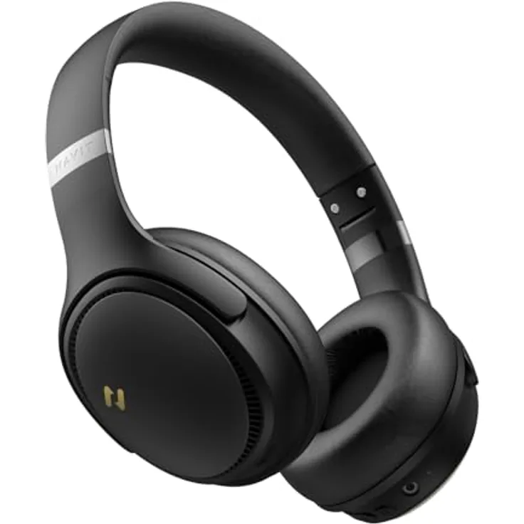 HAVIT H630BT Pro ANC On-Ear Faltbare Bluetooth Kopfhörer, 50 Stunden Akkulaufzeit, Dual Device Unterstützung, Schwarz