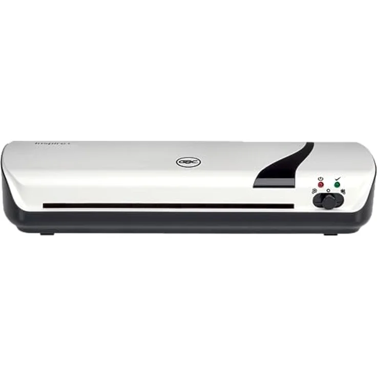 GBC Inspire+ A4-Laminiergerät, inkl. Starter-Set mit 5 Laminierhüllen (2 x 75 Mikron), Für 75 bis 125 mic Laminierfolien bis Format A4, Heiß- und Kaltlaminierung, Weiß (4410031) – Bild 1
