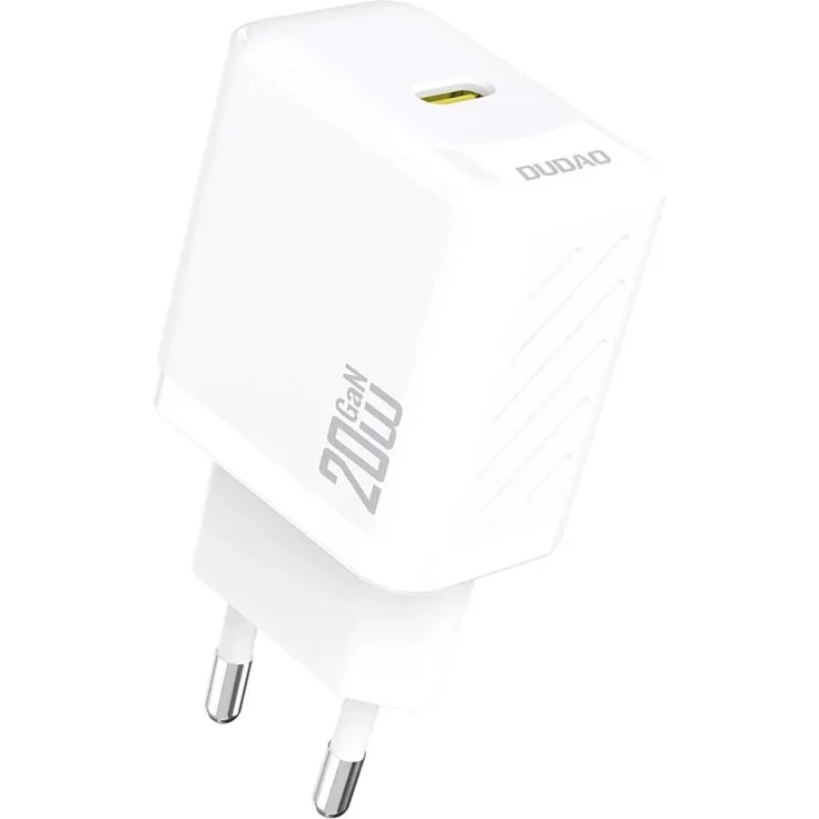 Dudao A26EU Adapter, 20Watt GaN USB-C Ladegerät, weiß, kompakt und schnell ladend