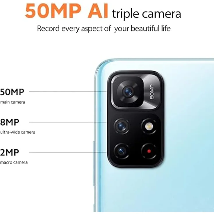 Xiaomi Redmi Note 11S 5G Smartphone, MTK Dimensity 810, 33 W Pro Fast Charging, 50 MP AI Dreifachkamera, NFC, 4+128 Blau Stern (Version) – Bild 4