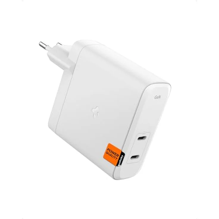 Spigen GaN III 1402, 140W Dual USB-C Wandladegerät für MacBook Pro 16/14/13, iPad, iPhone 15/14/13, Fast Charging, 2 Ports, Universelle Kompatibilität, Sicherheitsstandard – Bild 1
