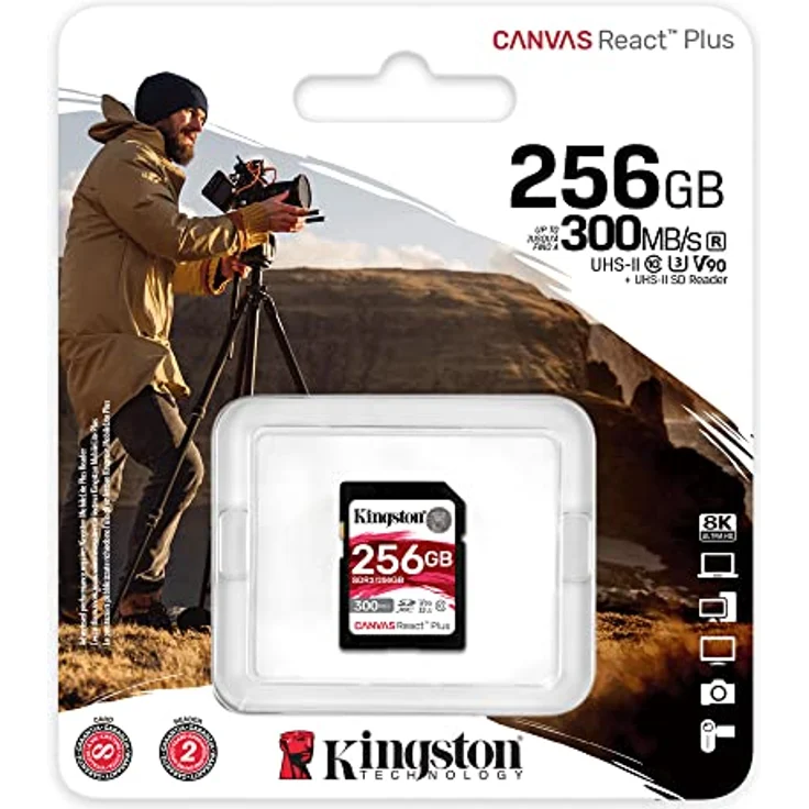 Kingston Canvas React Plus 256GB SDXC Speicherkarte UHS-II 300R/260W U3 V90 for Full HD/4K/8K - SDR2/256GB – Bild 2