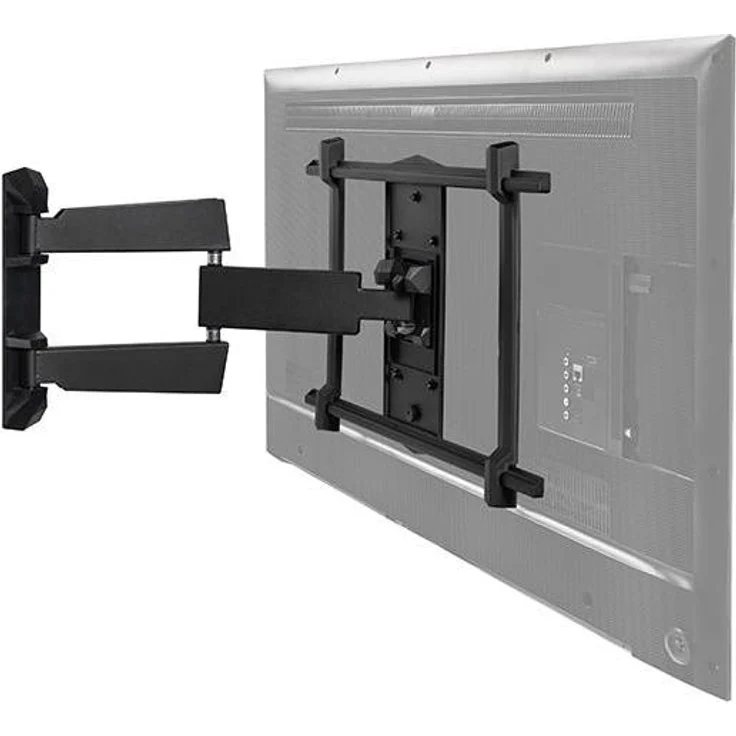 b-tech BT8226, Wandhalterung für 65 Zoll Monitore mit neigbarem Doppelarm und Kabelmanagement, Schwarz