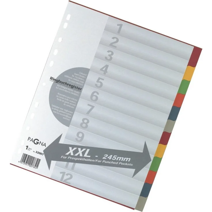 PAGNA Aktenordner XXL 12tlg. weiß mit grauem Druck, Karton 225 g/qm, Universallochung – Bild 1