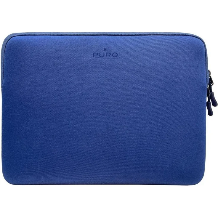 Puro Scudo Sleeve, Universal Notebooktasche für 14" Geräte, Blau, Neoprenmaterial mit Innennetz und doppeltem Reißverschluss