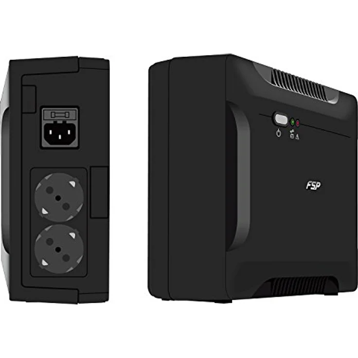 FSP PPF4800305 Fortron Nano 800 USV 800VA-480W, 230V-50HZ, Offline, 1x12V 9AH, 2xSCHUKO Schwarz – Bild 3