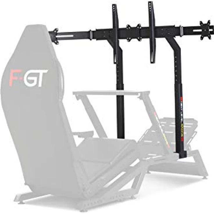 Next Level Racing Monitor Stand für F-GT Simulator Cockpit, für bis zu 3x 27 Zoll oder 1x 65 Zoll Monitore, robuste Stahlkonstruktion, schwarz – Bild 3