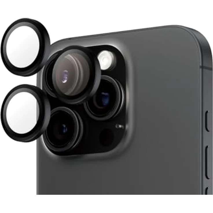 PanzerGlass HOOPS Kamera-Objektivschutz für Apple iPhone 16 Pro / 16 Pro Max 2024, ultrahochklares Glas, vollständige Abdeckung, kratzfest, Anti-Fingerabdruck, Schwarz – Bild 2