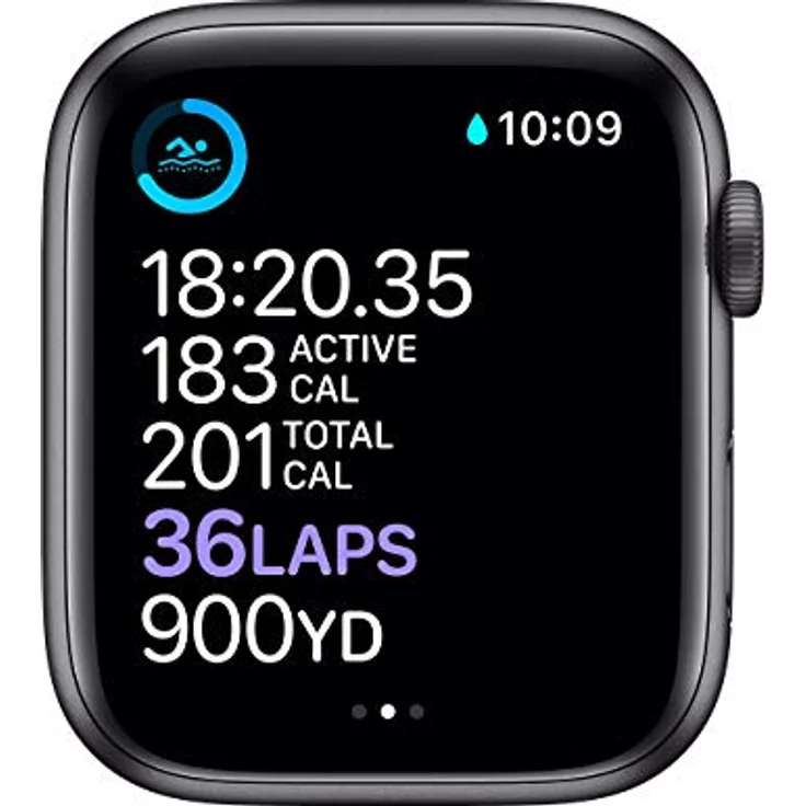 Apple Watch Series 6 (GPS + Zellular, 44MM), Aluminiumgehäuse Space Grau, mit Schwarz Sportarmband, Blutsauerstoffmessung, EKG-App, Always On Retina-Display – Bild 3