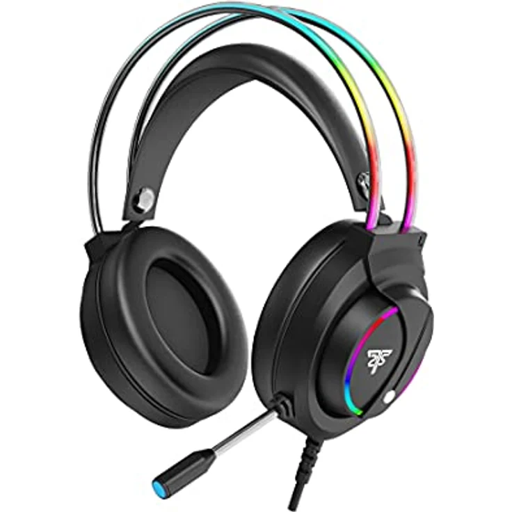 Hyrican Striker Halo ST-GH707 Headset, schwarz, RGB-Beleuchtung, USB, 3,5 mm Klinke, Over Ear – Bild 1