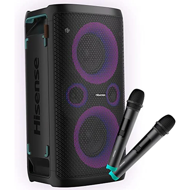 Hisense Soundbar PartyStorm 1, 300W Bluetooth-Lautsprecher mit 5 Lichteffekten, IPX4 wasserdicht, kabelloses Laden, Karaoke-Modus – Bild 2