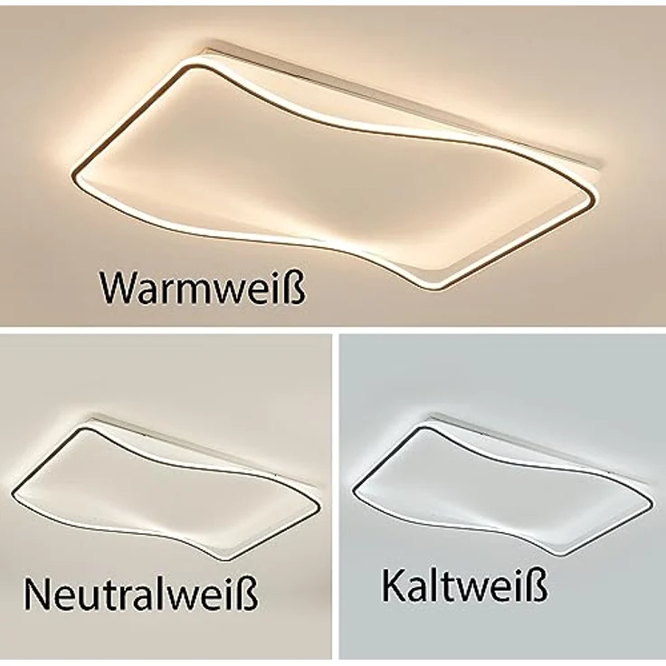 Eurotondisplay SX626-900 * 600 LED Deckenleuchte mit Fernbedienung, schwarz-weißer Alurahmen, dimmbar, Lichtfarbe einstellbar – Bild 2