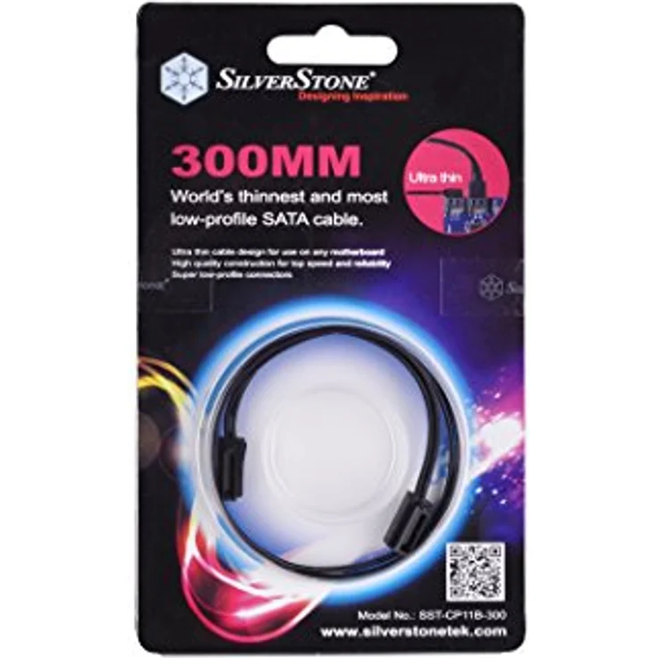 SilverStone SST-CP11-300 - SATA III 6 Gbps Kabel, ultra-dünn, um 90° abgewinkelte Anschlüsse, 30 cm, schwarz - Preisvergleich – Bild 6