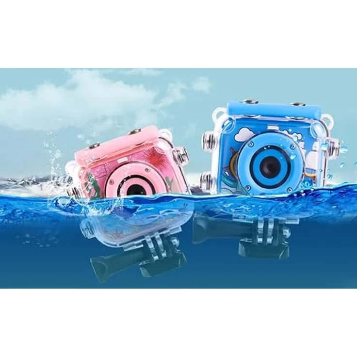 EXTRALINK Kinderkamera Digitalkamera 1080P 30fps, wasserdichte Kids Kamera IP68, 2 Zoll Bildschirm, Speicherkartenkapazität bis zu 32 GB, Rosa – Bild 3