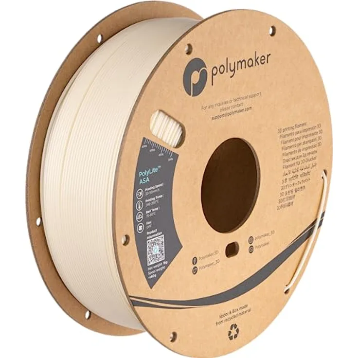 Polymaker PolyLite ASA Transparent, 3D Filament 1,75 mm, 1.000 g mit UV-Beständigkeit und Wetterfestigkeit