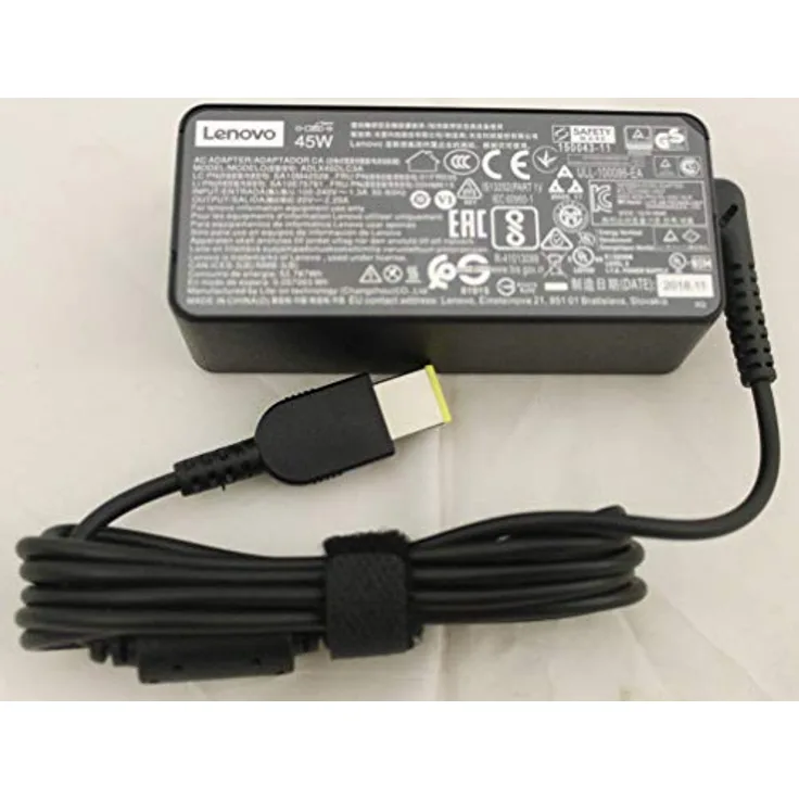 Lenovo Laptop-Netzteil 45 W, schmale Spitze, 2,2 A, 20 V (01FR038), ideal für mobile Benutzer