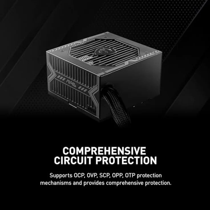 MSI MAG A550BN Netzteil, 80 PLUS Bronze, 550 Watt, ATX 2.4, geräuschoptimierter Lüfter, zwei PCIe-Anschlüsse – Bild 6