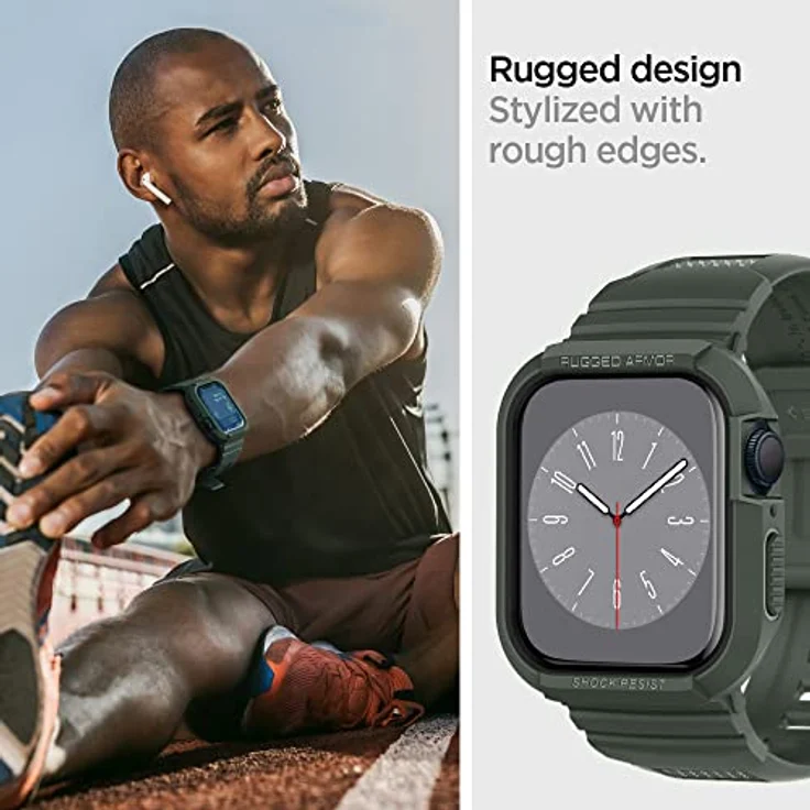 Spigen Rugged Armor Pro Kompatibel mit Apple Watch Hülle für 44mm Serie 5 - Serie 4 - Militärgrün – Bild 5