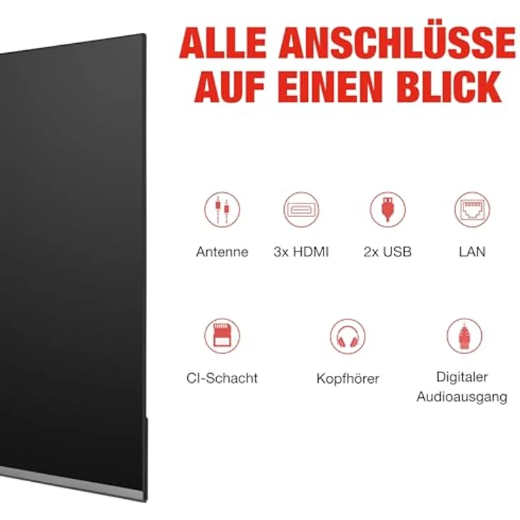 TELEFUNKEN D65U980B2CW, 65 Zoll 4K UHD Smart TV mit Dolby Vision HDR, Dolby Atmos und Triple-Tuner, inkl. 6 Monate HD+, LED TV – Bild 4
