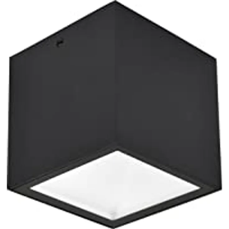 Lutec LED Außen-Deckenleuchte Gemini, moderne Außenleuchte in Mattschwarz aus Aluminium,eckige und wetterfeste Wandleuchte,Outdoor Wandlampe,7 Watt,750 Lumen,4000 Kelvin,